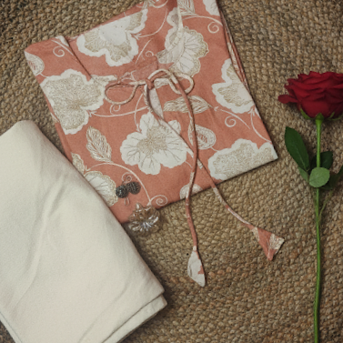 Light Pink Bell-Sleeves Short Kurti