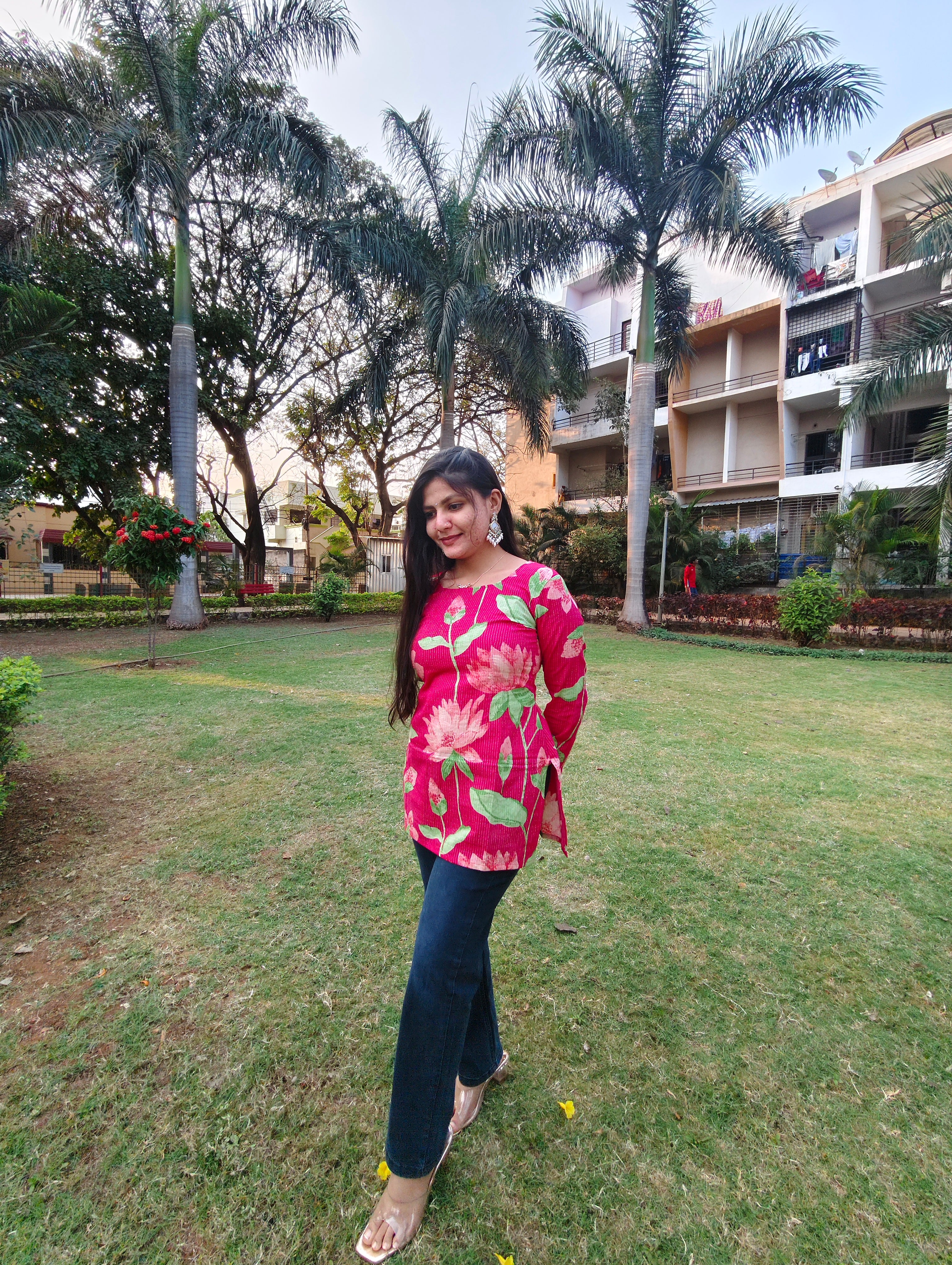 Rose Bloom Corset Short Kurti