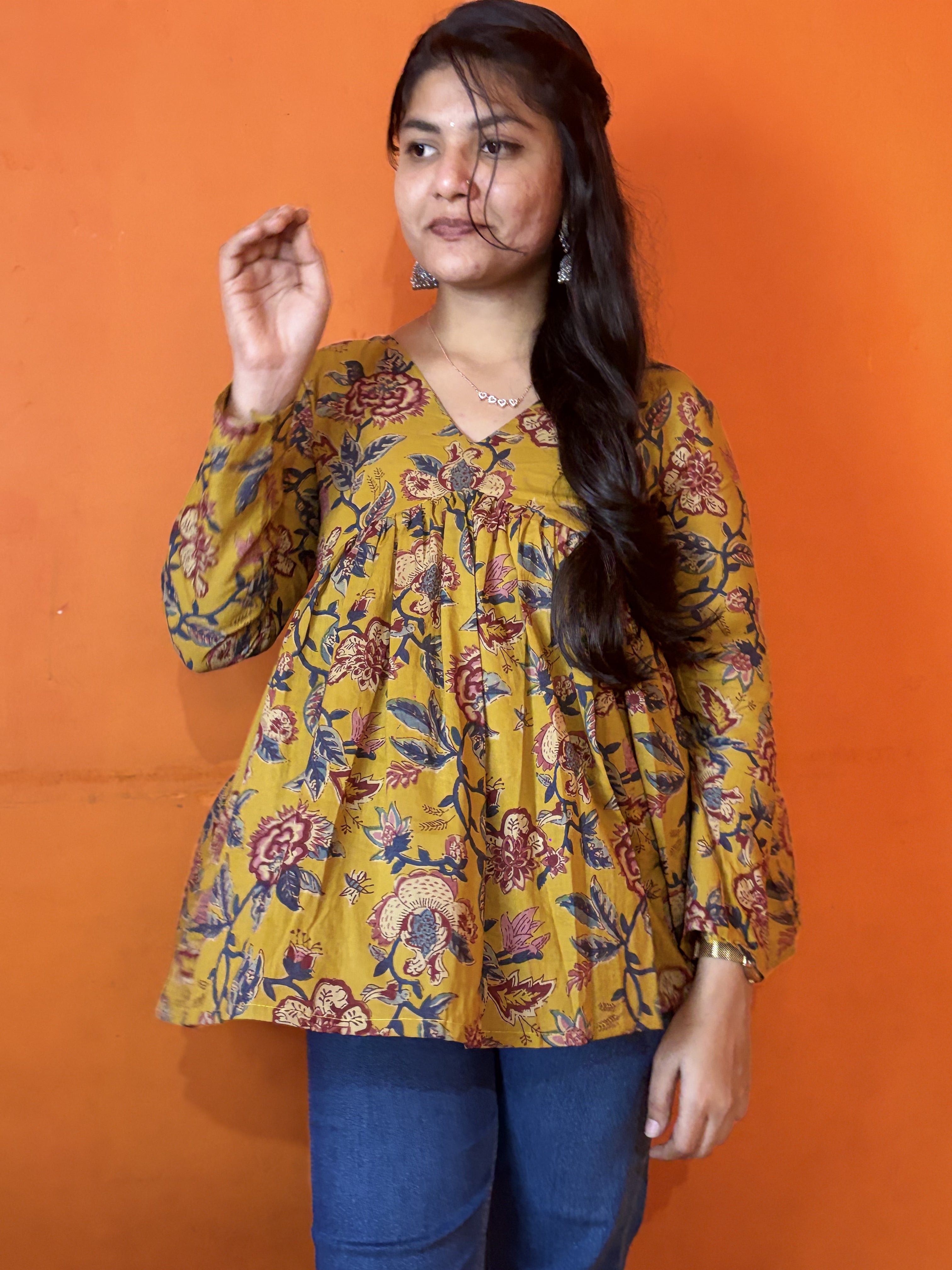 Floral Peplum short kurti