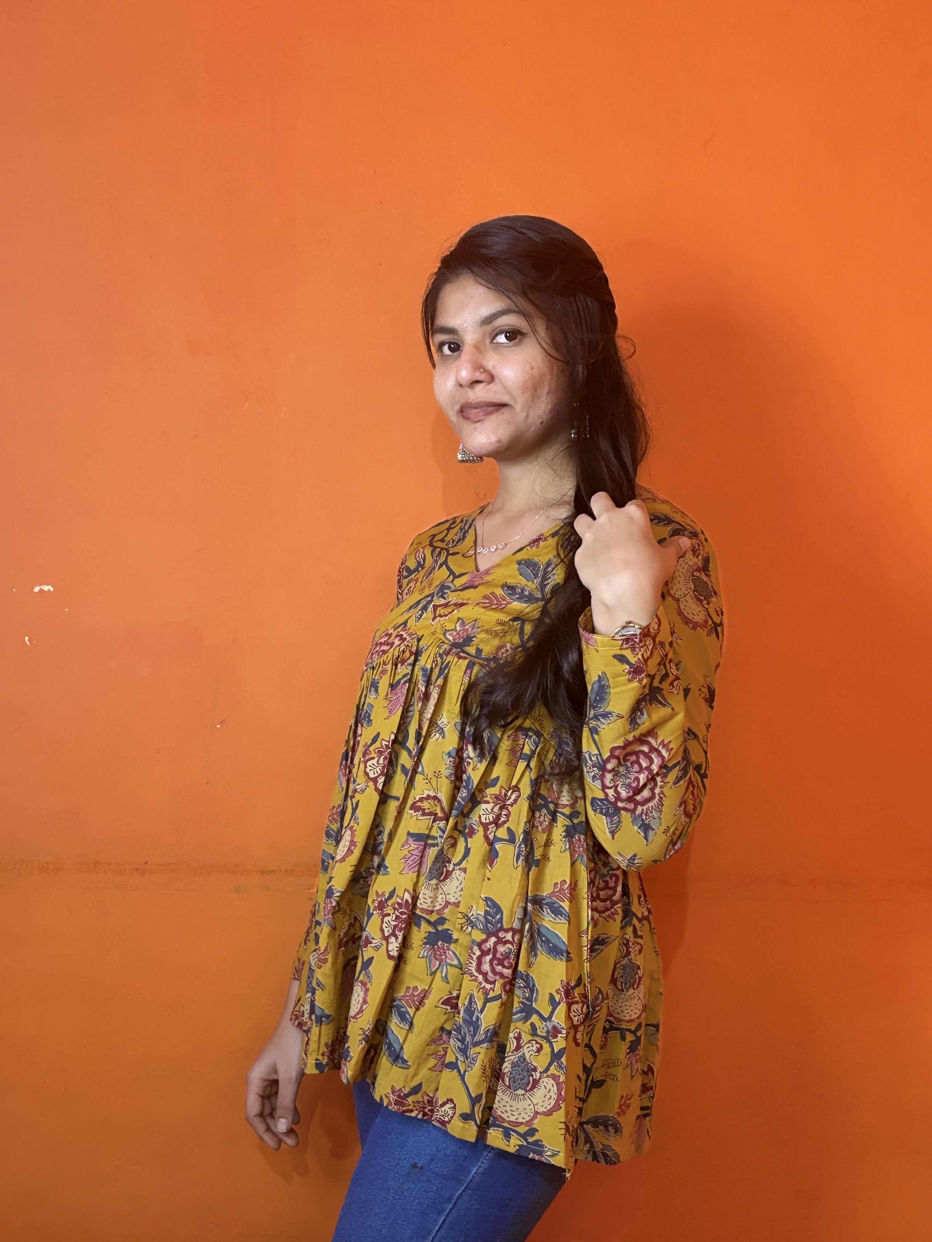 Floral Peplum short kurti