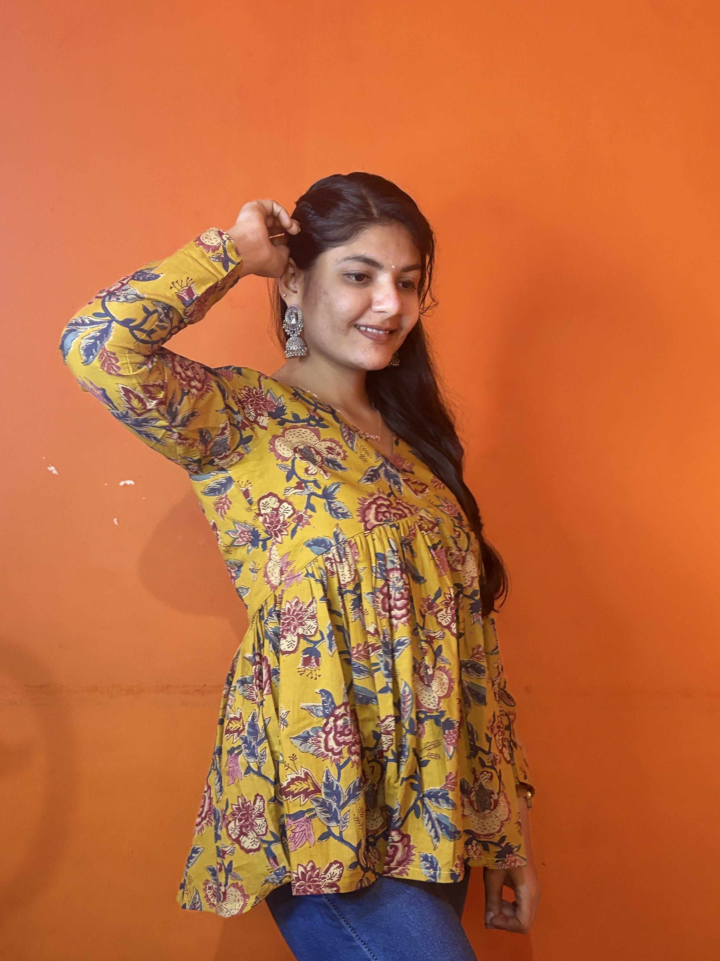 Floral Peplum short kurti