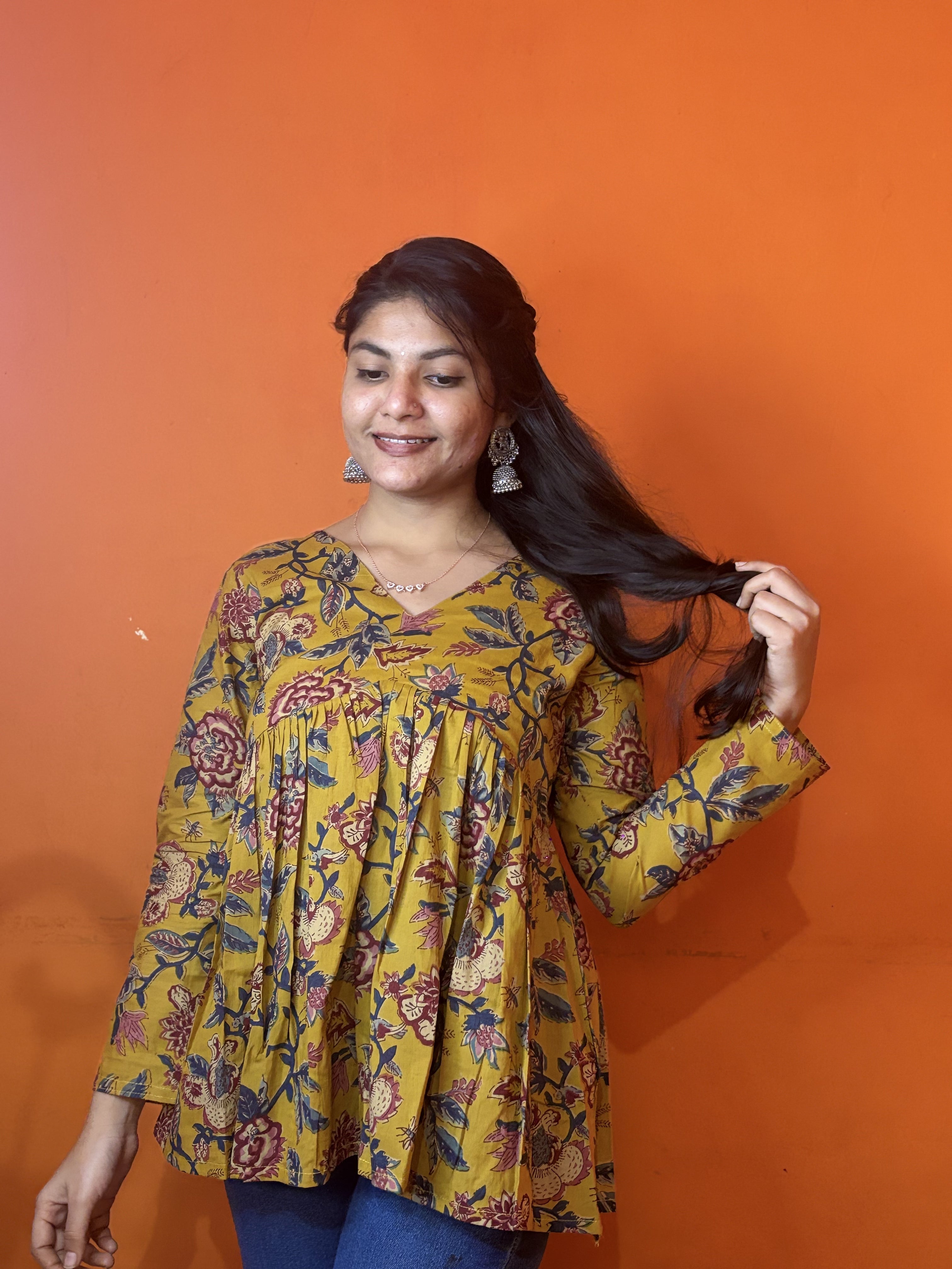 Floral Peplum short kurti