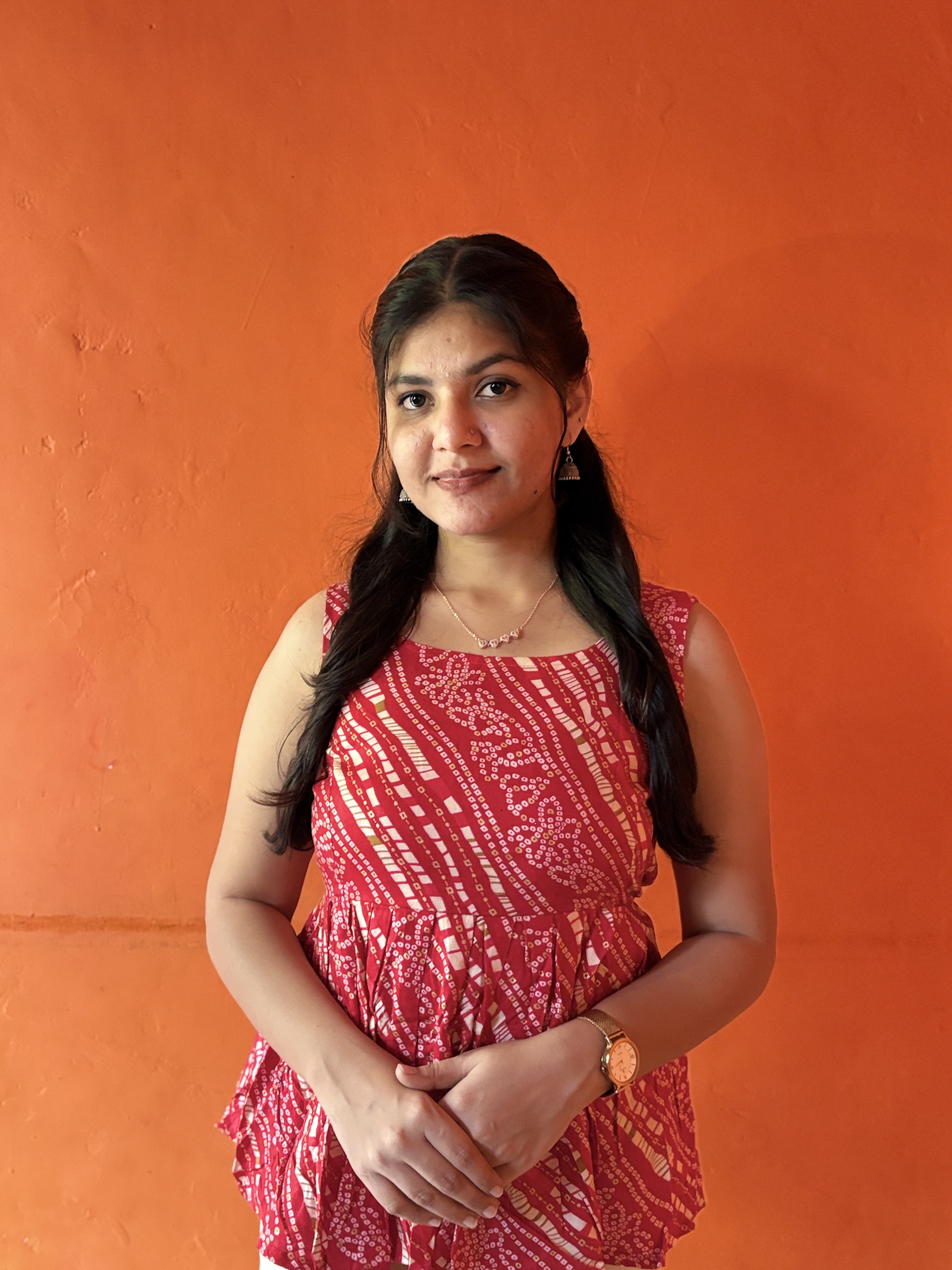 Rani Pink & Gold Floral Sleeveless Short Kurti